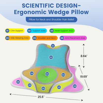 Bourkimi Memory Foam Wedge Reading Pillow with Cooling Ice Silk Cover, Dual-Usage Bed Rest Support Pillow
